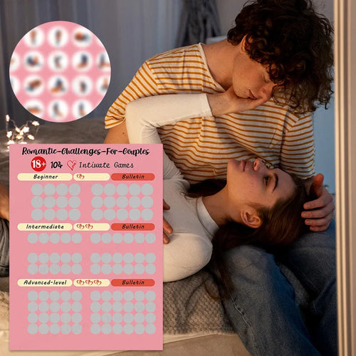 ¡Desafío de intimidad para parejas, edición avanzada! ¡104 carteles íntimos sorpresa para rascar para parejas!
