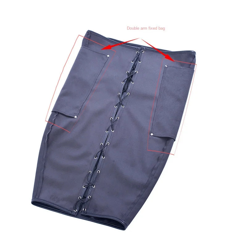 BDSM Bondage Fesseln Erotikspiel Erotikspielzeug Lederarm Handschellen Sexy Zwangsjacke Sexspielzeug für Frauen Einsperrende Leggings