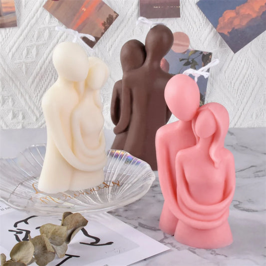 3D Embracing Men Women Scented Candle Simple Couple Lover Body Soy Wax Aroma Candle Home Wedding Supplies Unique Festive Gifts