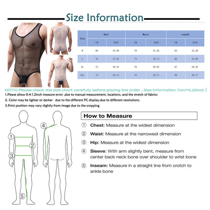 Camisetas interiores sexys para hombre, lencería gay de malla transparente, mono de lucha libre, leotardo, pijama de una pieza, ropa interior transparente