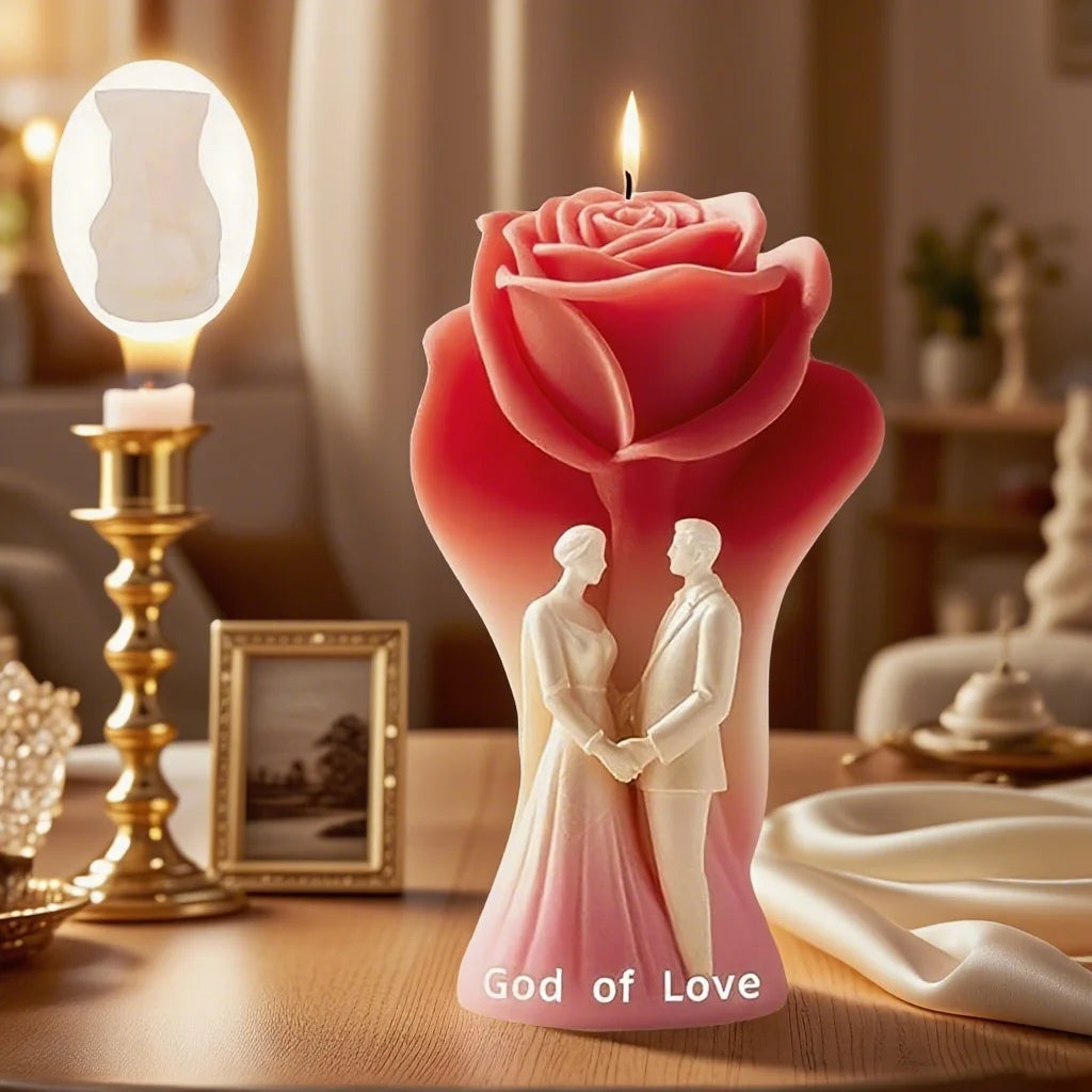 Molde romántico de silicona con forma de rosa para hacer tú mismo, cera de vela, piedra aromática, artesanía, regalo de boda, decoración del hogar, adorno de San Valentín