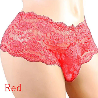 Sexy Dessous Sexy Höschen Herrenunterwäsche Plus Siz Spitze Sissy Männlich Atmungsaktiv Suspensorium Slips G-String Tangas Porno Unterhose