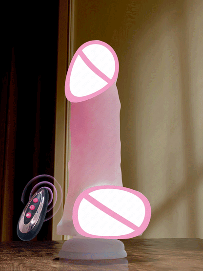 Fernbedienung Vibrierender großer Dildo Simulierter Penis Kraftvoller Stretch &amp; Vibrieren Heizender Dildo Vibrator Penis Masturbator für Frauen