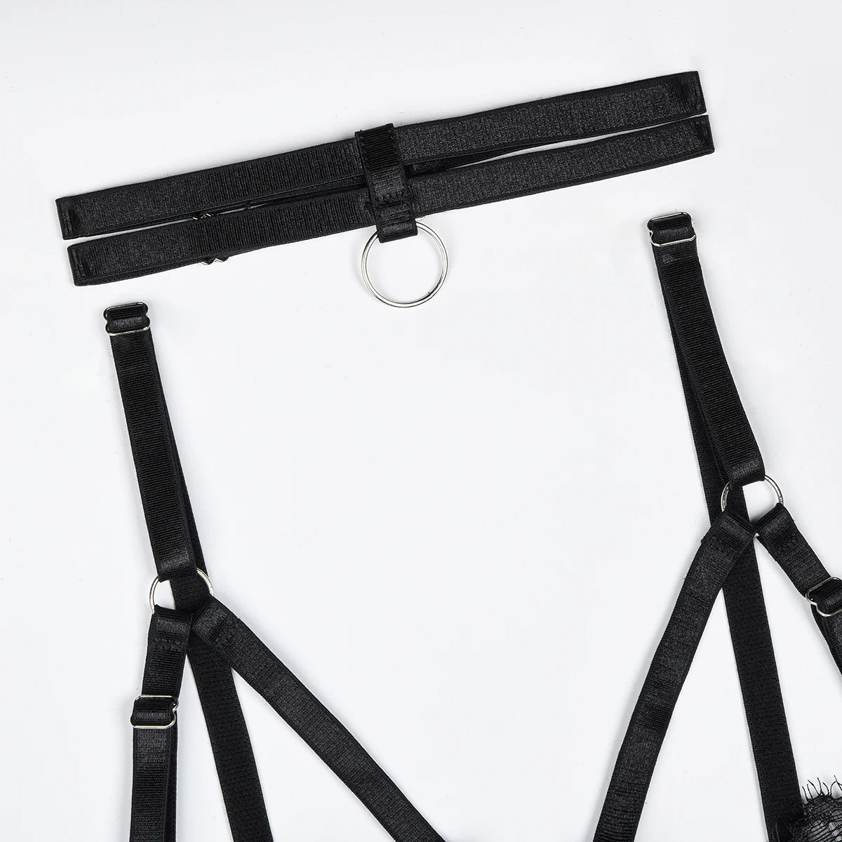 MUZISKAT 2024 Neue bequeme durchsichtige Mesh-Hohlspitze Stickerei Spleißen Design Erotische Dessous Onlyfans