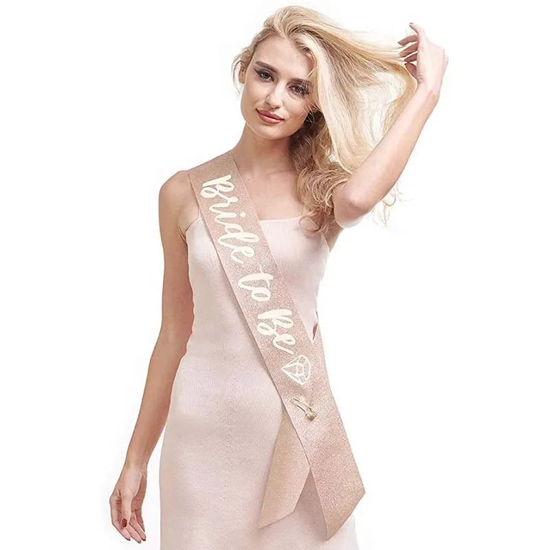 3 Pcs Bachelorette Party Decorations Bridal Shower Crown Bride to Be Sash&Veil for Women Bachelorette Party Gifts