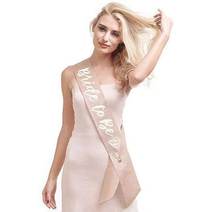 3 Pcs Bachelorette Party Decorations Bridal Shower Crown Bride to Be Sash&Veil for Women Bachelorette Party Gifts