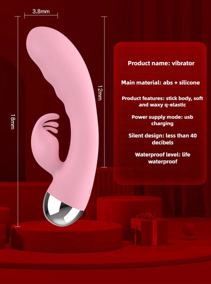 Vibrador para mujer con 12 modos de vibración | Estimulador dual de clítoris y punto G | Juguete sexual impermeable para mujeres y parejas | Placer para adultos