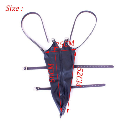 BDSM Sex Bondage Armbinder, Zwangsjacke hinter dem Rücken, SM Leder Armbinder Fessel, abschließbarer Sklavenhandschuh mit Schultergurt