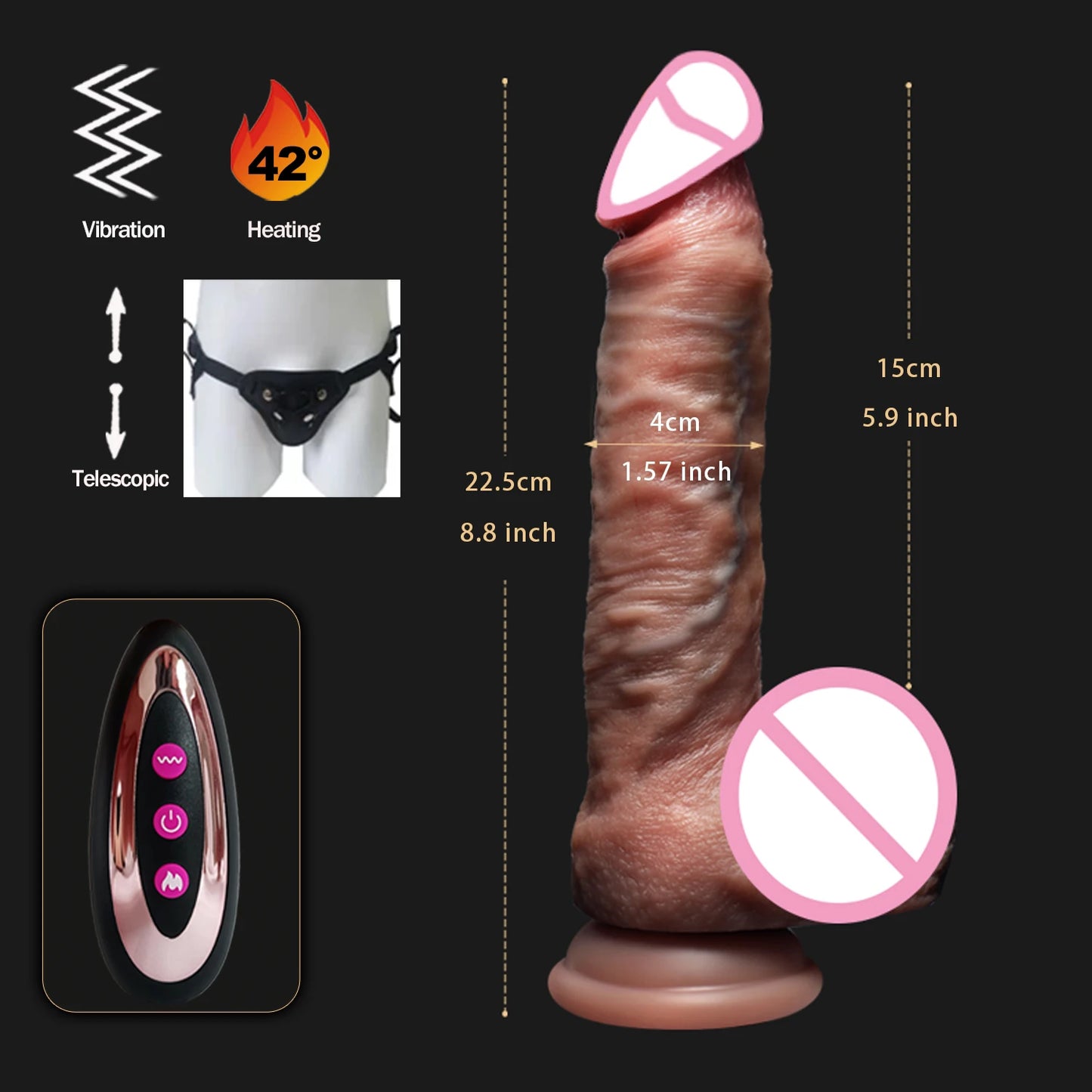 Consoladores realistas con vibración para mujeres, masturbación, juguetes sexuales para adultos, juguetes anales, penetración, penetración anal, consolador vibrador de pene.