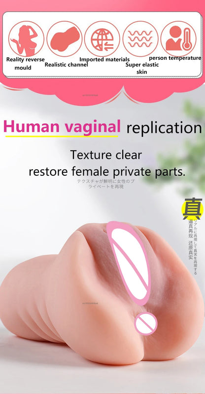 Sexspielzeug für Männer Vagina Männliche Masturbatoren Cup Echte Pussy Echte Vagina Sexspielzeug Silikon Produkt für Erwachsene 3D Realistischer Masturbator
