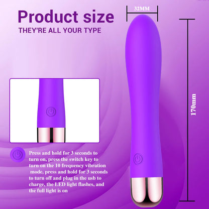Vibrator Vibrating for Vagina Stimulation Rechargeable G Spot Dildo Vibrator Massage 10 Vibration Patterns Sex Toy for Adult 18+