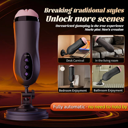 Sexspielzeug für Männer Männlicher Masturbator Cup Saugen Stoßen Vibrationsmodi Heizung Penispumpe Männlicher Stroker Exotische Produkte für Erwachsene