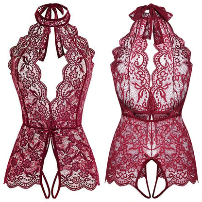 Lencería sexy porno para mujer, tallas grandes S-2XL, mono, ropa de juego de rol, camisón transparente, ropa interior con entrepierna abierta, disfraces exóticos