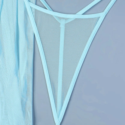 Lencería sexy para mujer, ropa interior erótica transparente, camisón con tanga, ropa de dormir