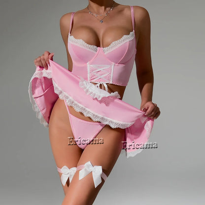 Sexy Dessous Erotische Unterwäsche Set Transparent Porno Spitze Sexy BH Und Höschen Strumpfband Set Dessous Sexy Hot Erotische Nachtwäsche