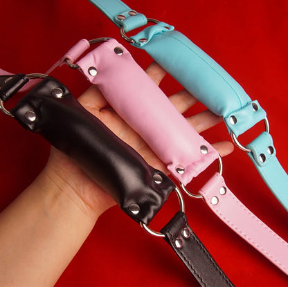 Mordaza BDSM con cojín suave, mordaza de cuero para cachorros, juguetes sexuales para parejas, restricción, juegos para adultos.