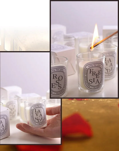 Transparent Scented Fragrance Romantic Candle Light Gift Scented Aromatic Candles Guest Gift Candles Wedding Candles Candle Jar