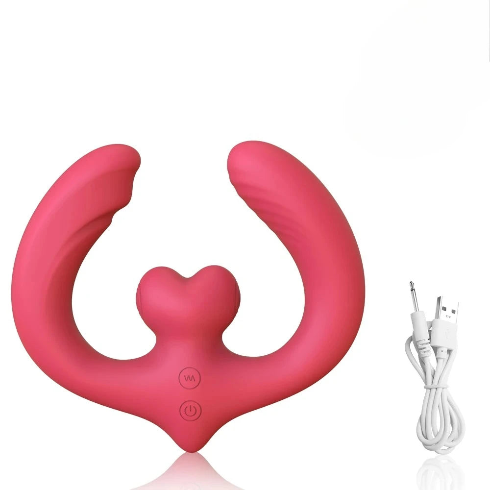 G-Spot Double-Ended Sex Toys Dildo Vibrator for Women Lesbian Couples 7 Modes Strapless Strap-on with Remote Control Adults Good