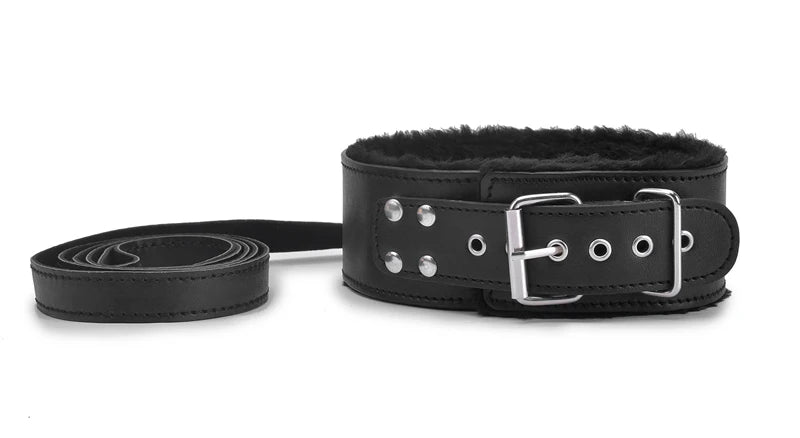 BDSM Halsband Leder und Leine Plüsch Fetisch Bondage Sex Halskette SM Spielzeug Fesseln Sexspielzeug für Erwachsene Paare Spiele