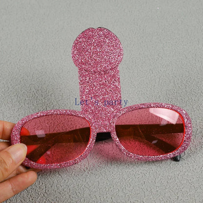 Funny Glitter Bride Penis Shaped Sunglasses Wedding Bachelorette Party Photo Props Birthday Night Out Hen Party Decorations