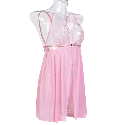 Lencería sexy para mujer, ropa interior erótica transparente, camisón con tanga, ropa de dormir