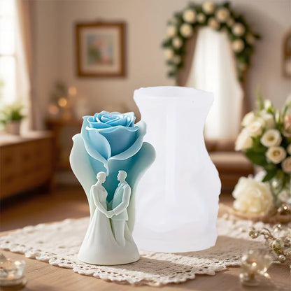 Molde romántico de silicona con forma de rosa para hacer tú mismo, cera de vela, piedra aromática, artesanía, regalo de boda, decoración del hogar, adorno de San Valentín