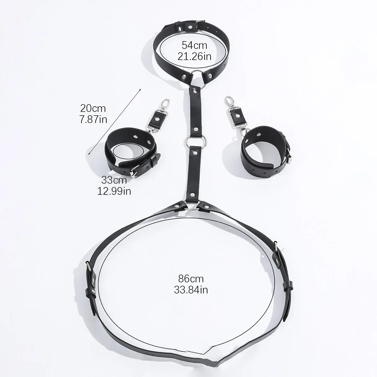 Esposas de sujeción BDSM, juguetes sexuales, correas ajustables de cuero PU para juegos SM para adultos, cuello a muñeca, detrás de la espalda
