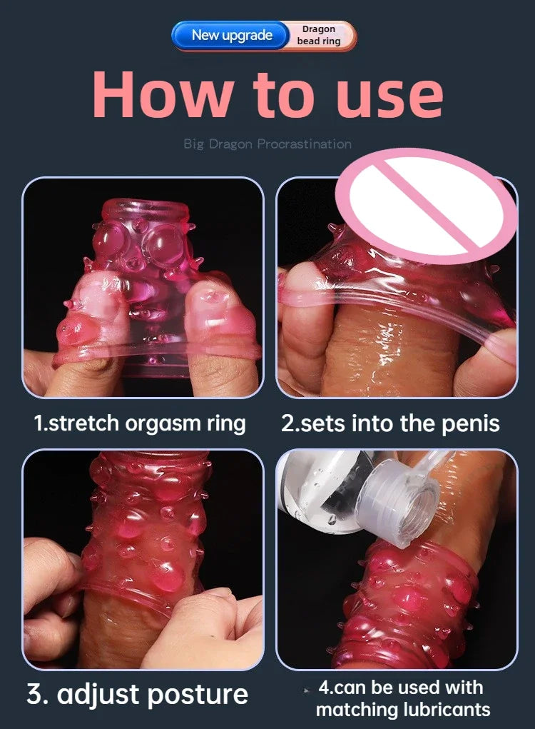 Juguetes sexuales para hombres, masajeador de hiperestimulación, anillo para el pene, retardante de la eyaculación, erección más fuerte, juguetes sexuales, suministros para adultos.