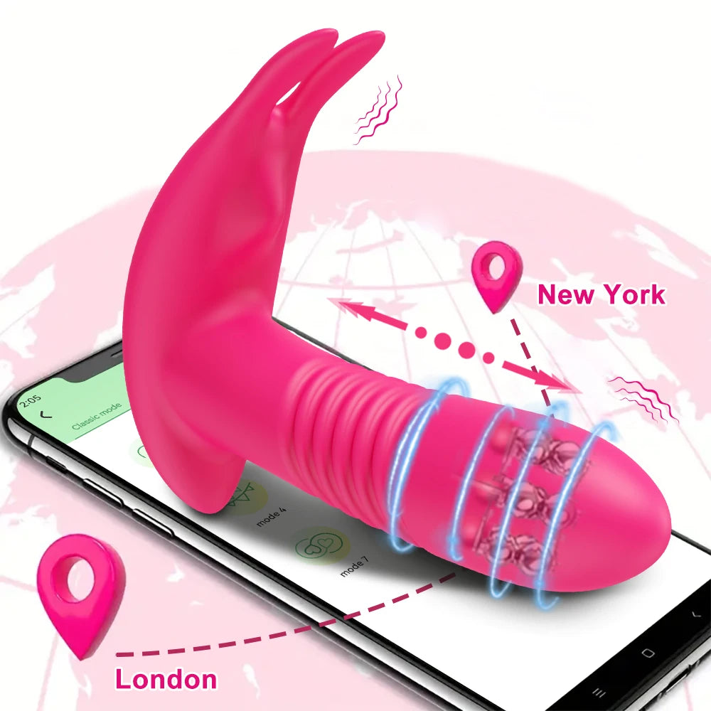 Vibrador vaginal con control por Bluetooth para masturbación femenina, estimulador de clítoris, vibrador portátil, productos eróticos para adultos.