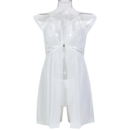 Lencería sexy para mujer, ropa interior erótica transparente, camisón con tanga, ropa de dormir