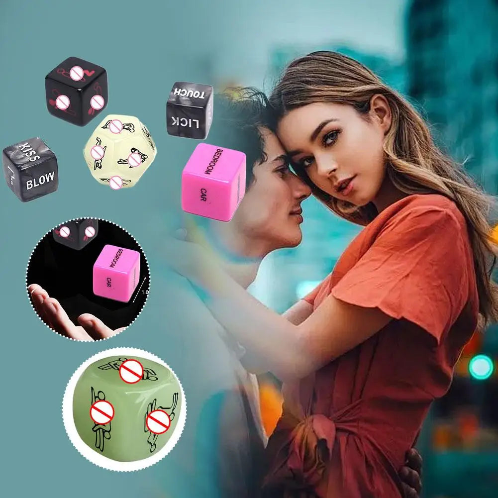 Juego de 5 dados sexys para adultos, divertido juego de posturas de amor para parejas, erótico, noctilucente, para amantes, juego previo, juguete romántico para fiestas.