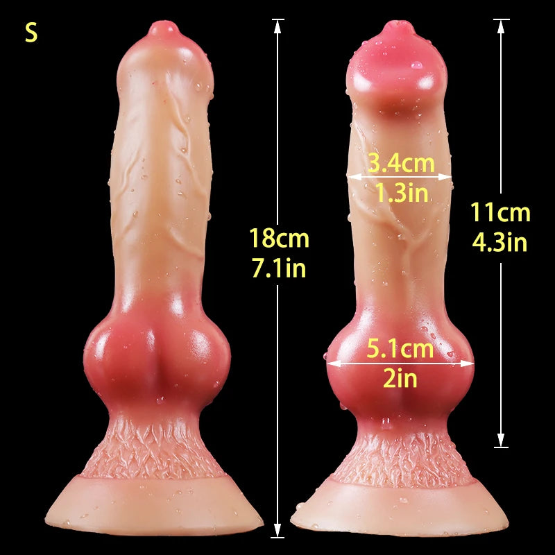 Consolador de perro/consolador enorme de animal realista con ventosa, tapón anal grande, pene gigante monstruoso, suministros para adultos para hombres y mujeres