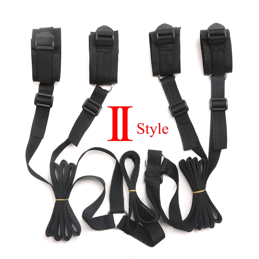 BDSM Bettgurt Bondage Bindung am Bett Bindung Sexspielzeug für Erwachsene Sex Bondage Gürtel Bett Flirten Handschellen Fußschellen Selbstbondage