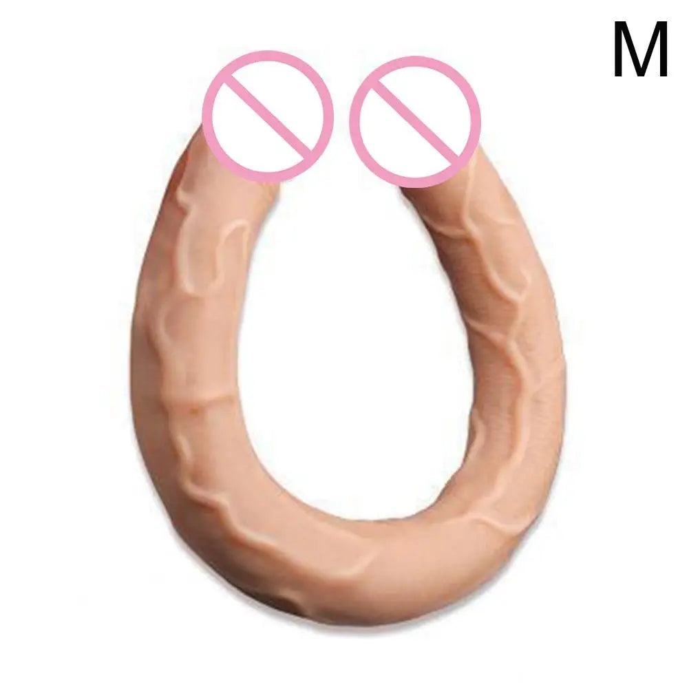 Dual-Ended Dildo for Women Flexible Realistic Double Penetration Adult Toy for Vaginal Anal Stimulatio for Lesbian Double Penis