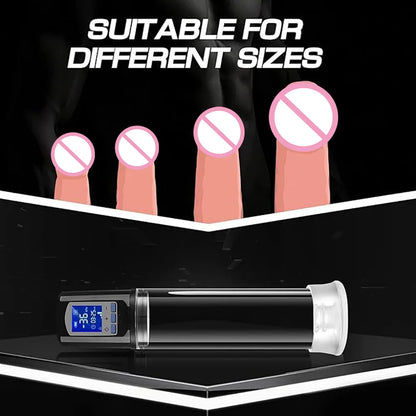Juguetes sexuales para hombres con 6 potentes modos de succión y pantalla LCD, bomba eléctrica de alargamiento de pene para entrenamiento.