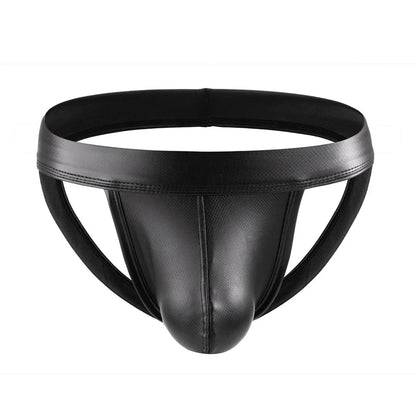 Sexy Männer Unterwäsche Jockstraps Schwarz Kunstleder Pantie Mann G-String Tangas Dessous Erotische Penis Männliche Unterhose Cueca Ropa