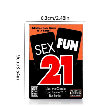 Juego de cartas Sex Fun 21 para adultos, 56 piezas
