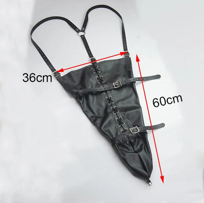 Camisa de fuerza BDSM / Brazalete, Brazalete de cuero de lujo, Guantes de bondage para la espalda, Juguetes sexuales para parejas, Sex Shop