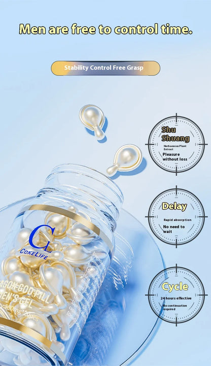 20 Kapseln zur Verzögerung der männlichen Sexualität, Kapsel zur Verzögerung der sexuellen Luststeigerung, für Erwachsene, zur äußerlichen Anwendung, Gleitgel für Männer