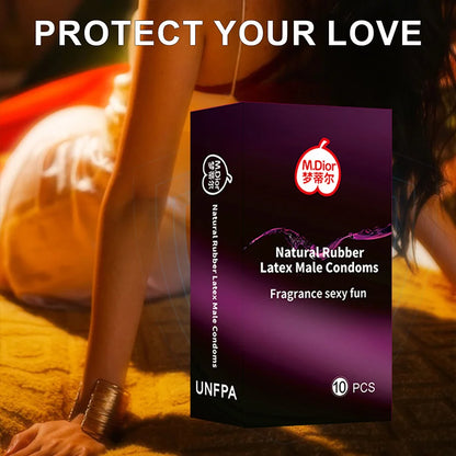 10 condones masculinos de látex natural lubricado premium para anticoncepción y protección contra infecciones de transmisión sexual (ITS). Condones ultrafinos para hombres.