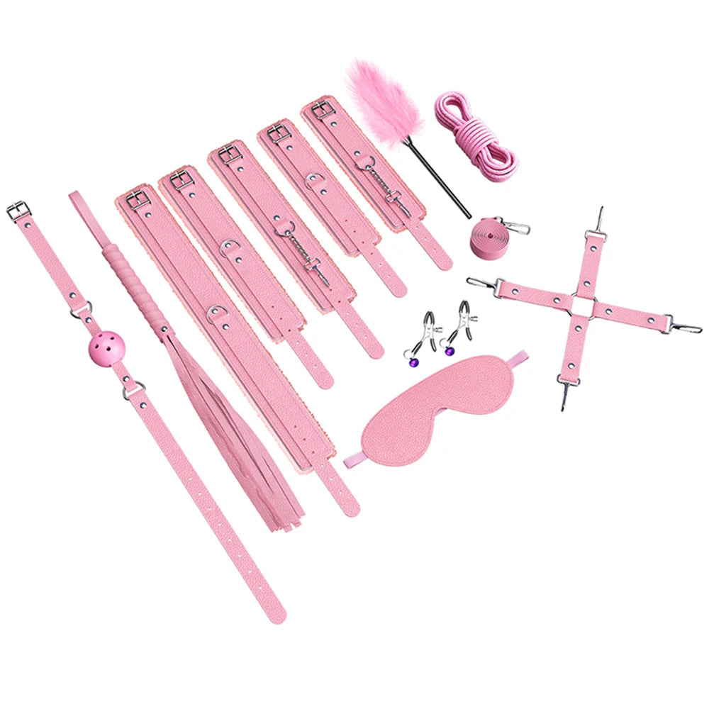 BDSM Verstellbare Riemen Bettfesseln Sex Bondage Kit Für Paare Handschellen Fußfesseln Mit Bondage Set SM Erotikspiele Sexspielzeug