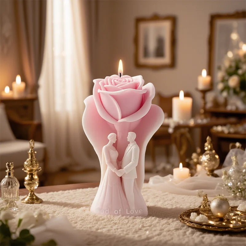 Molde romántico de silicona con forma de rosa para hacer tú mismo, cera de vela, piedra aromática, artesanía, regalo de boda, decoración del hogar, adorno de San Valentín