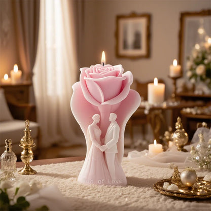 Molde romántico de silicona con forma de rosa para hacer tú mismo, cera de vela, piedra aromática, artesanía, regalo de boda, decoración del hogar, adorno de San Valentín