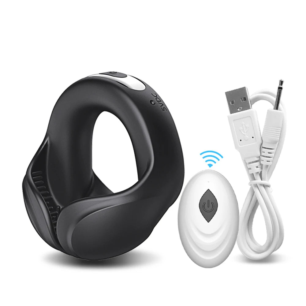 Anillo vibrador para el pene, juguetes sexuales para hombres, retardante de la eyaculación, castidad, masajeador de testículos, vibradores para adultos mayores de 18 años.