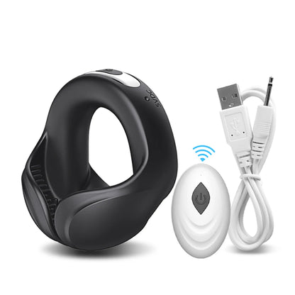 Anillo vibrador para el pene, juguetes sexuales para hombres, retardante de la eyaculación, castidad, masajeador de testículos, vibradores para adultos mayores de 18 años.