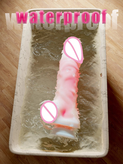 Fernbedienung Vibrierender großer Dildo Simulierter Penis Kraftvoller Stretch &amp; Vibrieren Heizender Dildo Vibrator Penis Masturbator für Frauen