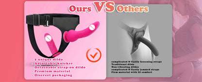 Double Strapon Dildo Dual Penetration Penis with Belt,Sexual Harness with Double Penis for Adults,Sexy You for Women Lesbian