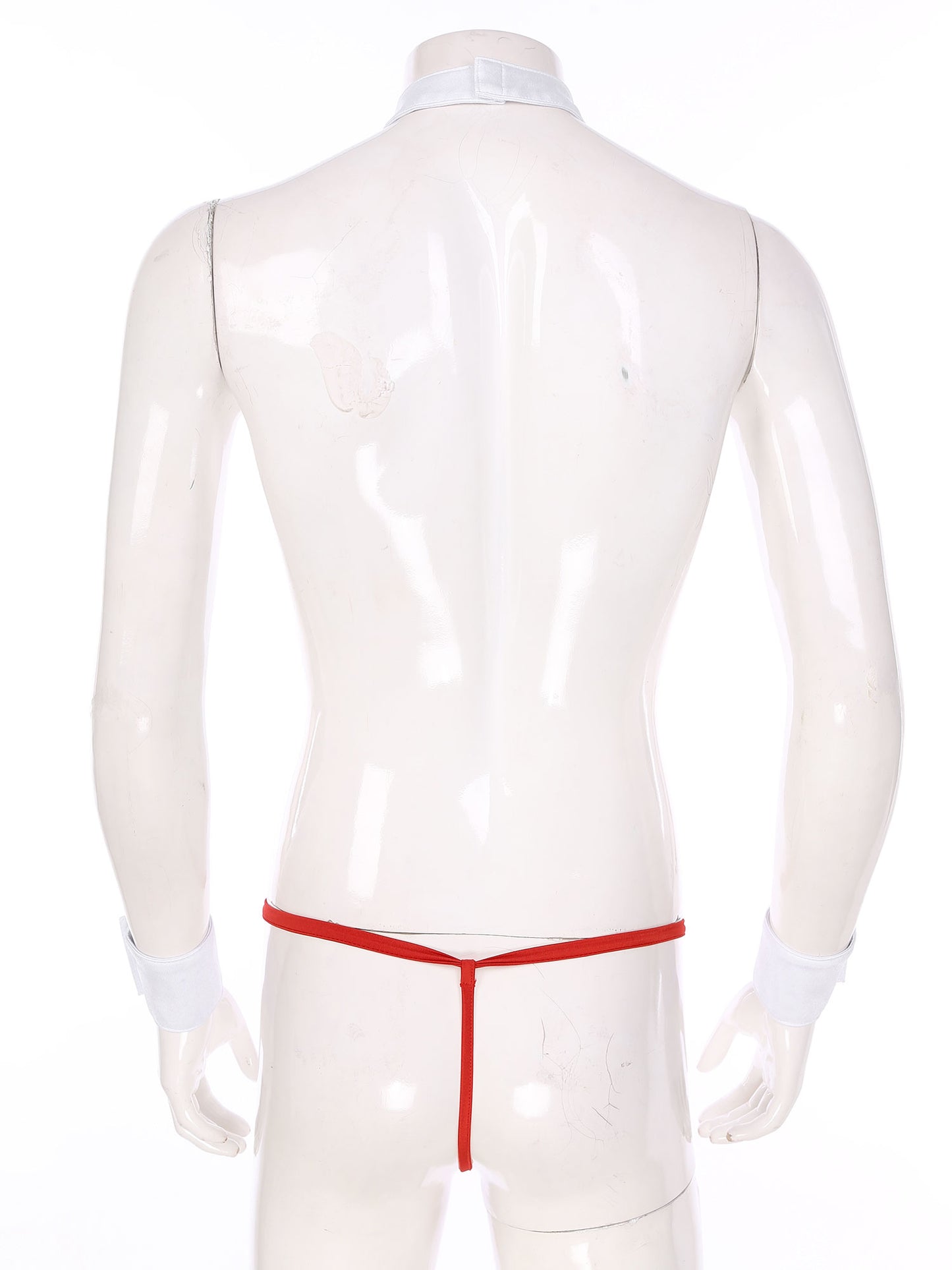 Conjunto de lencería de esmoquin para hombre, disfraz de sirvienta sexy, tanga, calzoncillos tipo bóxer con cuello y puños de pajarita, ropa de club